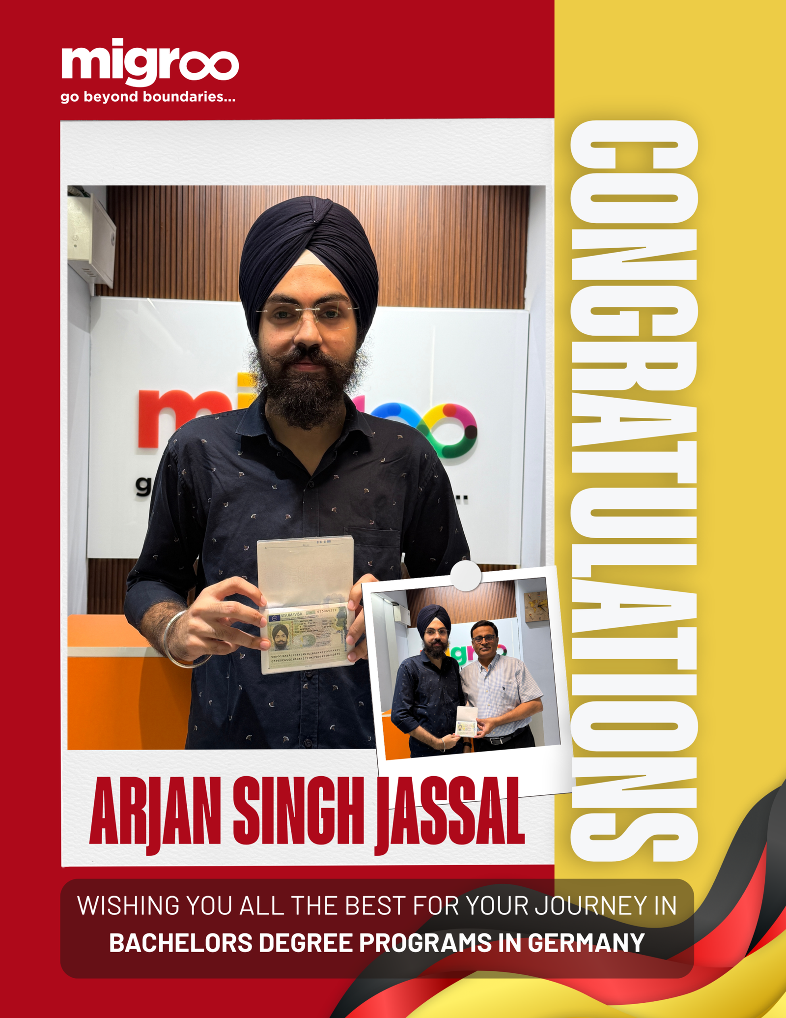 visa pass arjan singh jessal with migr8